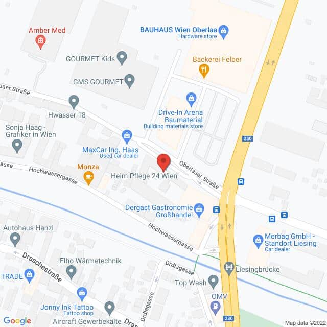 Anfahrtsmappe von Firma Alpha148 nach Oberlaaer Str. 353, 1230 Wien, Österreich